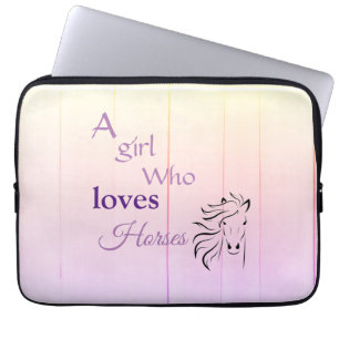 Lila Girl Who Lieben Pferde Script Girl Laptopschutzhülle