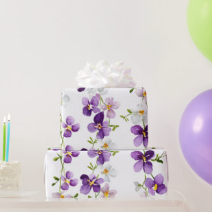 Lila Girlanden-Orchidee Elegante Florale Botanik Geschenkpapier
