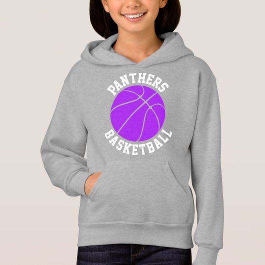 Lila Girls Basketball Team Individuelle Name & Num Hoodie (Vorderseite)