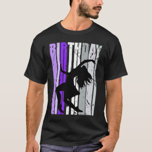 Lila Girls Dance Geburtstag Retro Silhouette Groov T-Shirt