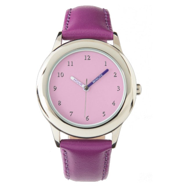 Lila Girly Armbanduhr (Vorderseite)