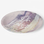 Lila Girtter-Baby-Dusche-Party Pappteller (Schrägansicht)