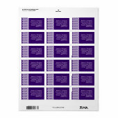 Lila Gitter Adressaufkleber (Vorne)