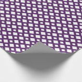 Lila Gitter auf Weiß Geschenkpapier (Ecke)