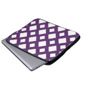 Lila Gitter auf Weiß Laptopschutzhülle (Vorne Knopf)