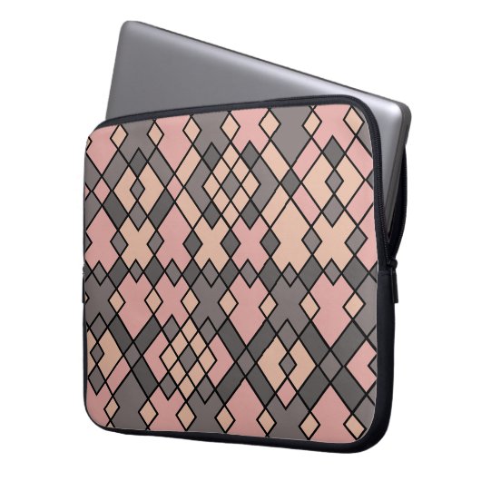 lila Gitterstruktur Laptopschutzhülle (Vorderseite Links)