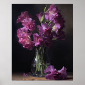 Lila Gladiolus Blume Art Print Poster (Vorne)