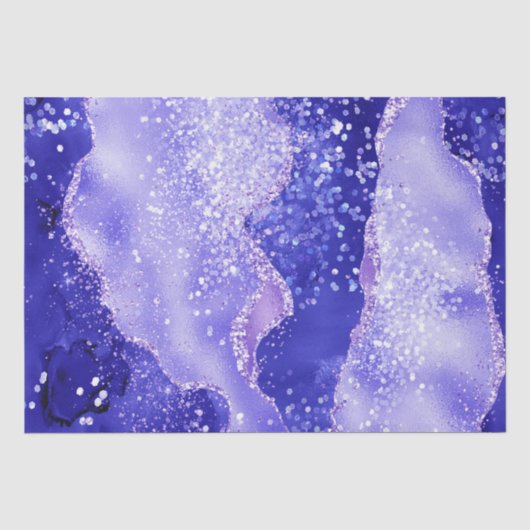 Lila Glam-Achat-Glitter-Funkeldesign Seidenpapier (Vorderseite)