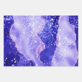 Lila Glam Glitter Funkeln Muster Geschenkpapier Set (Vorderseite 3)
