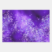 Lila Glam Glitter Funkeln Muster Geschenkpapier Set (Vorderseite 2)