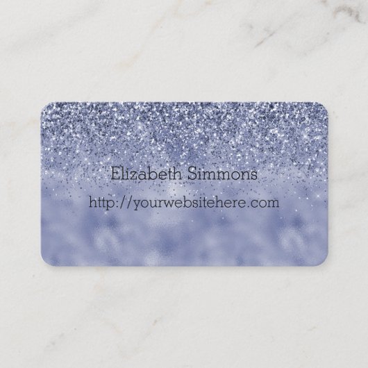 Lila Glam Glitz Glitzer Visitenkarte (Vorderseite)