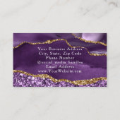 Lila Glam Glitzer Agate Fashion Stylist Modern Visitenkarte (Rückseite)