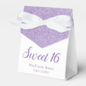 Lila Glam Glitzer eleganter, schicker Sweet 16 Geschenkschachtel (Vorderseite)