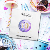 Lila Glam in meiner zweistelligen Ära 10. Geburtst Serviette