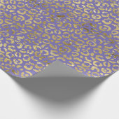 Lila Glam Leopard Print Geschenkpapier (Ecke)