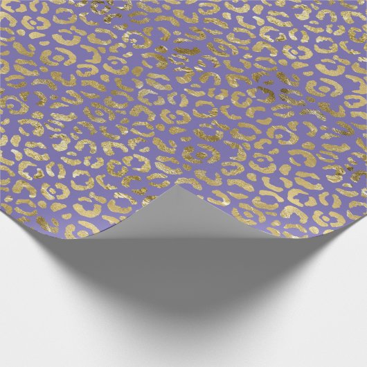 Lila Glam Leopard Print Geschenkpapier (Ecke)