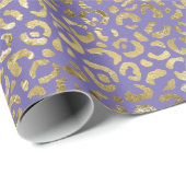 Lila Glam Leopard Print Geschenkpapier (Rolleneckpunkt)