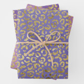 Lila Glam Leopard Print Geschenkpapier Set (Beispiel)