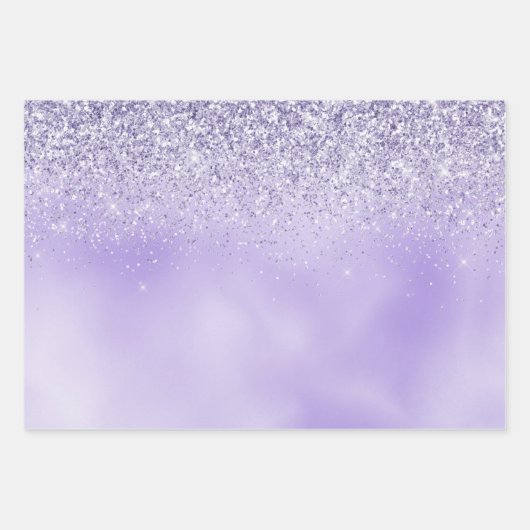 Lila Glam Leopard Print Geschenkpapier Set (Vorderseite 3)