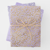 Lila Glam Leopard Print Geschenkpapier Set (Beispiel)