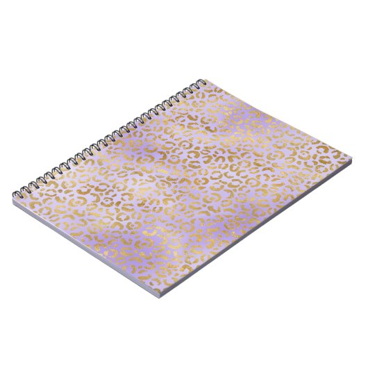 Lila Glam Leopard Print Notizblock (Linke Seite)