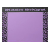 Lila Glam Pebbled Sketch Pad Notizblock (Vorderseite)