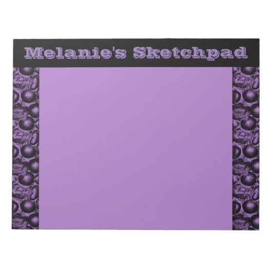 Lila Glam Pebbled Sketch Pad Notizblock (Vorderseite)