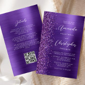 Lila Glam QR Code Einladung zur Hochzeit