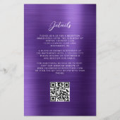 Lila Glam QR Code Einladung zur Hochzeit (Rückseite)