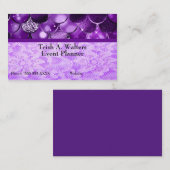 Lila Glamour-Eventplaner Visitenkarte (Vorne/Hinten)