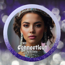 Lila Glanz Custom Schönheitswettbewerb Button Pin