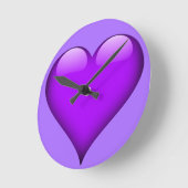 Lila Glasherz individuell anpassbar Runde Wanduhr (Winkel)