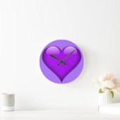 Lila Glasherz individuell anpassbar Runde Wanduhr (Zuhause)