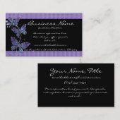 Lila Glasschmetterlings-Geschäfts-Karten Visitenkarte (Vorne/Hinten)