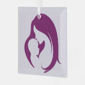 Lila Glasverzierungen für Mutter und Kind Ornament Aus Glas (Vorderseite links)