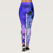 Lila, glatte Puzzleteile Leggings (Rückseite)