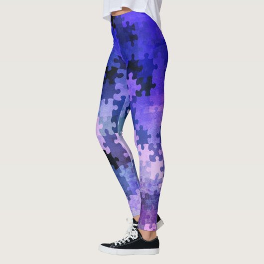 Lila, glatte Puzzleteile Leggings (Links)