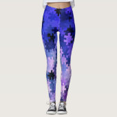 Lila, glatte Puzzleteile Leggings (Vorderseite)