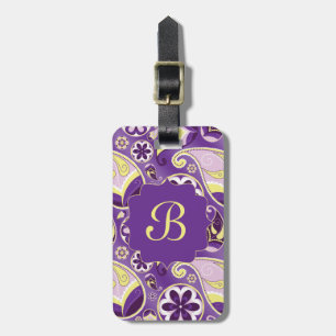 Lila glatter Steigungs-Hintergrund Paisleys Gepäckanhänger