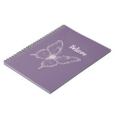 Lila Glaub Schmetterling Notizblock (Linke Seite)