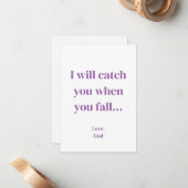 Lila Glaube, dass ich dich erwischen werde, wenn d Mitteilungskarte (Vorderseite/Rückseite Beispiel)