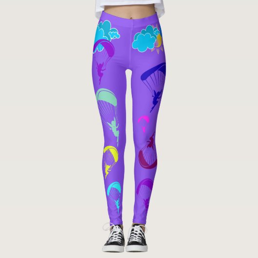 Lila Gleitschirmfliegen-Elfsonnenschein Leggings (Vorderseite)