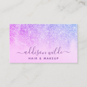 Lila Glitter Blau Moderner Visagist Visitenkarte