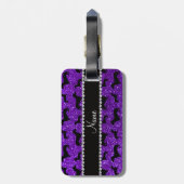 Lila Glitter-Dackeln des personalisierten Gepäckanhänger (Rückseite vertikal)