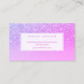 Lila Glitter des Make-upkünstler-Typografierosas Visitenkarte (Rückseite)