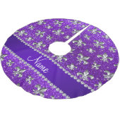 Lila Glitter des Name-Lilien-Indigos Polyester Weihnachtsbaumdecke (Schrägansicht)