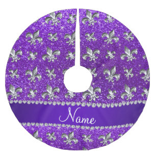 Lila Glitter des Name-Lilien-Indigos Polyester Weihnachtsbaumdecke