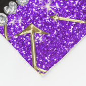 Lila Glitter des personalisierten Fleecedecke (Ecke)