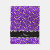 Lila Glitter des personalisierten Fleecedecke (Vorderseite)