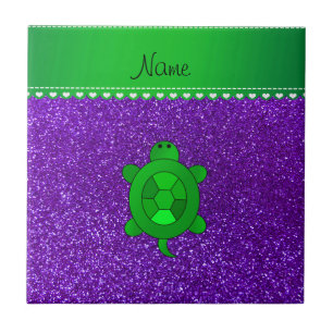 Lila Glitter des personalisierten Fliese